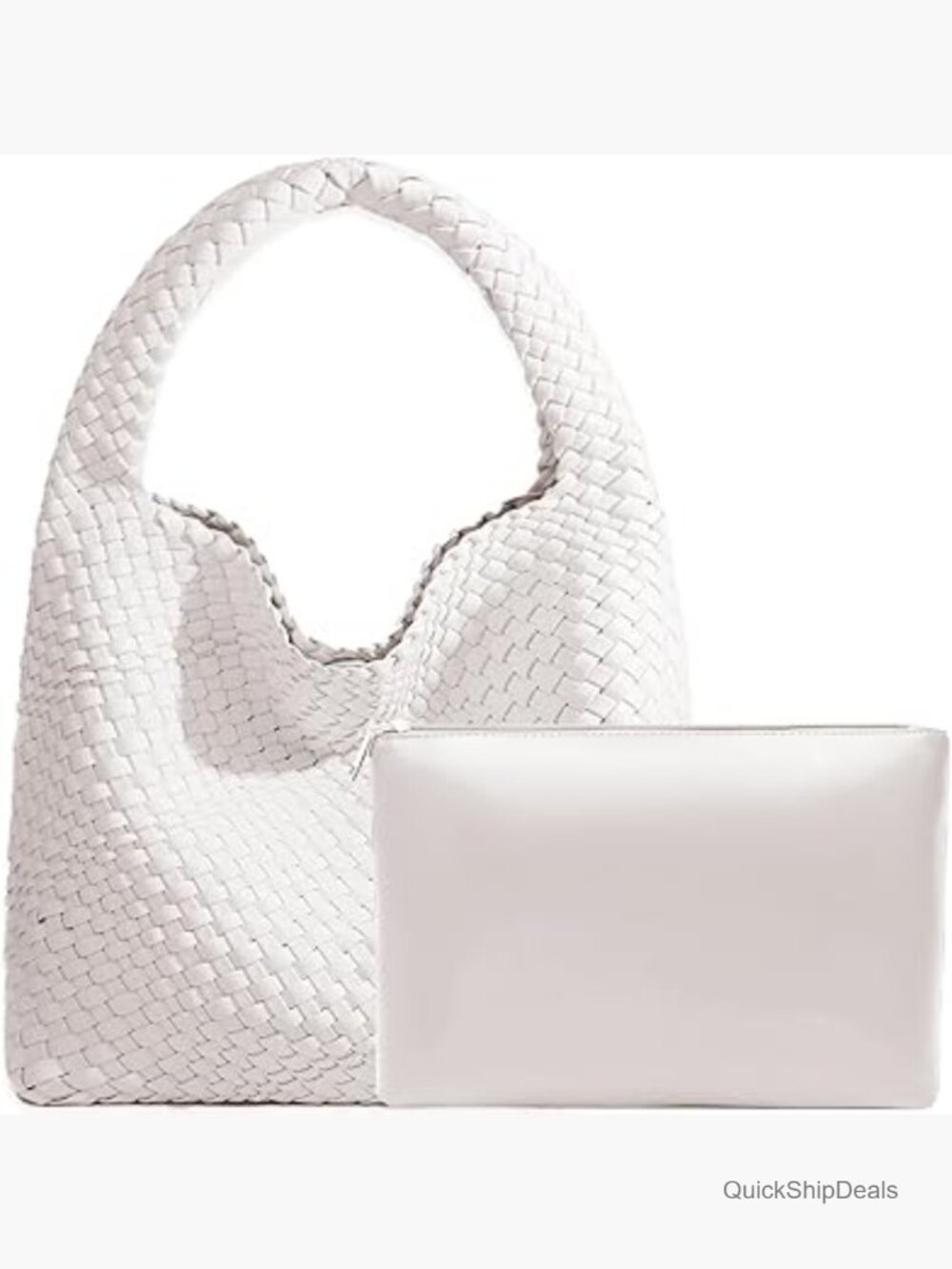 Vegan Leather Woven Tote Hobo Bag Shoulder Bag Purse